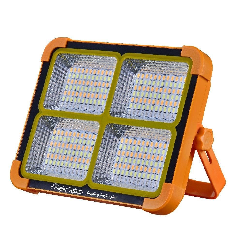 Horoz Turbo 400 Güneş Enerjili Solar 400 W LED Projektör Taşınabilir Sarı Beyaz ve Çakar Işık Lamba
