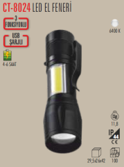 Cata CT-8024 Şarjlı LED El Feneri