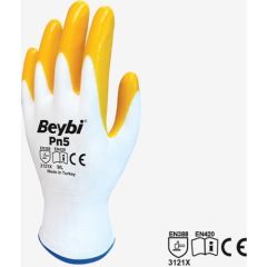 Beybi Pn5 Örme Nitril Sarı Iş Eldiveni 10 Beden