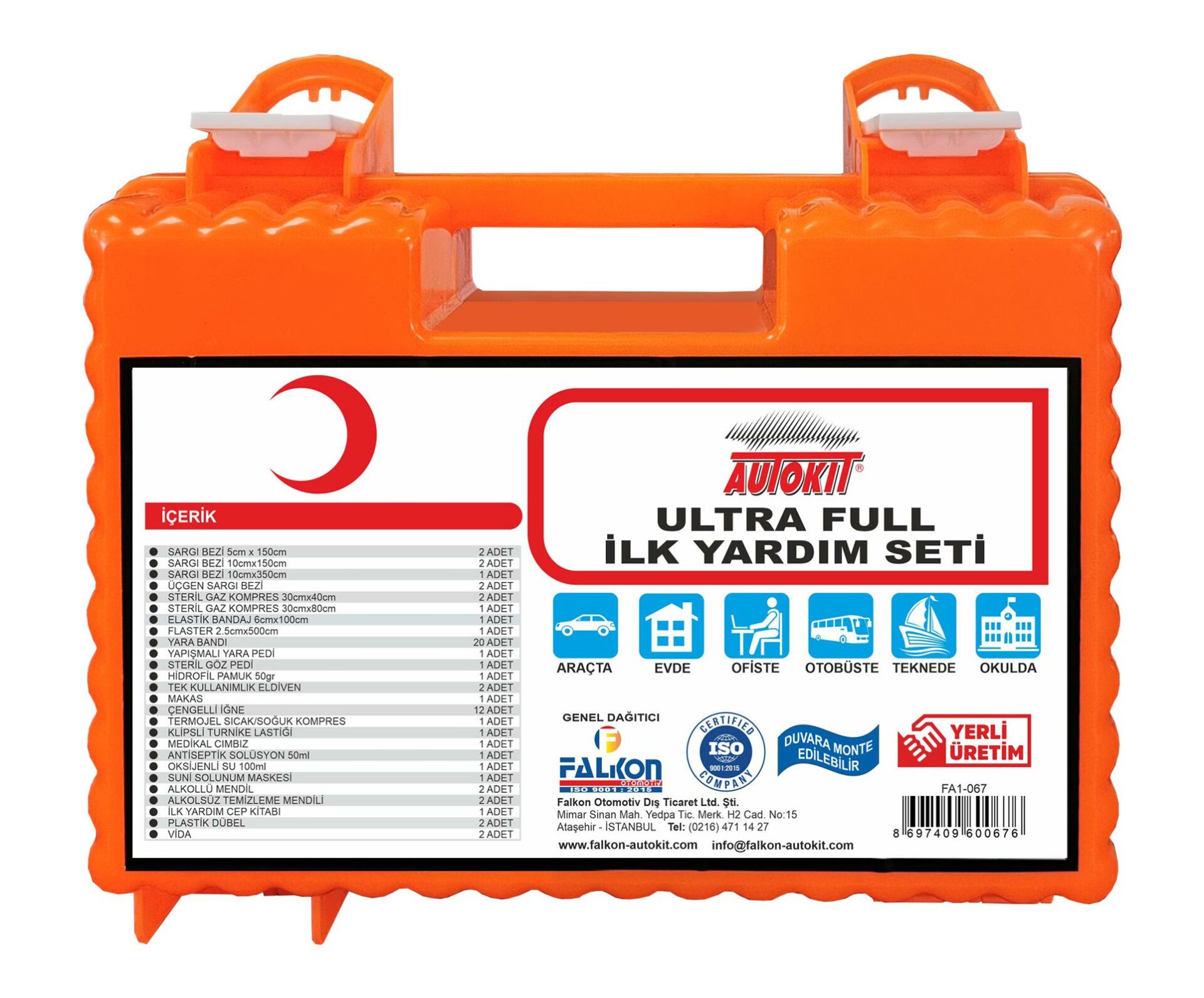 Ultra Full İşyeri İlk Yardım Seti – Duvara Asma Aparatlı