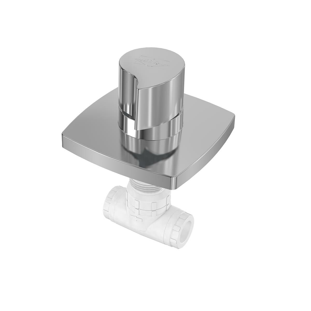 Mega 1/2'' Ankastre Ara Kesme Valfi ABS YUVARLAK KARE PANEL