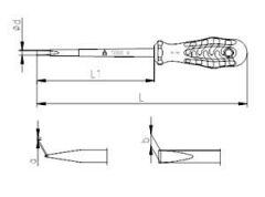 İzeltaş Süngüsü İzoleli Düz Uçlu Tornavida 5,5x125mm